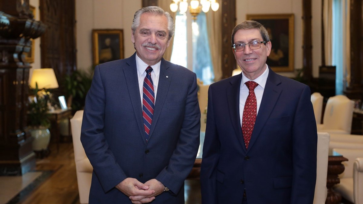 Alberto Fernndez y Bruno Rodrguez Parrilla Foto Presidencia