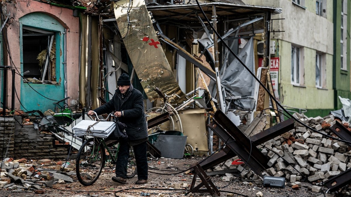 Ruinas en Ucrania luego de los bombardeos rusos Foto AFP
