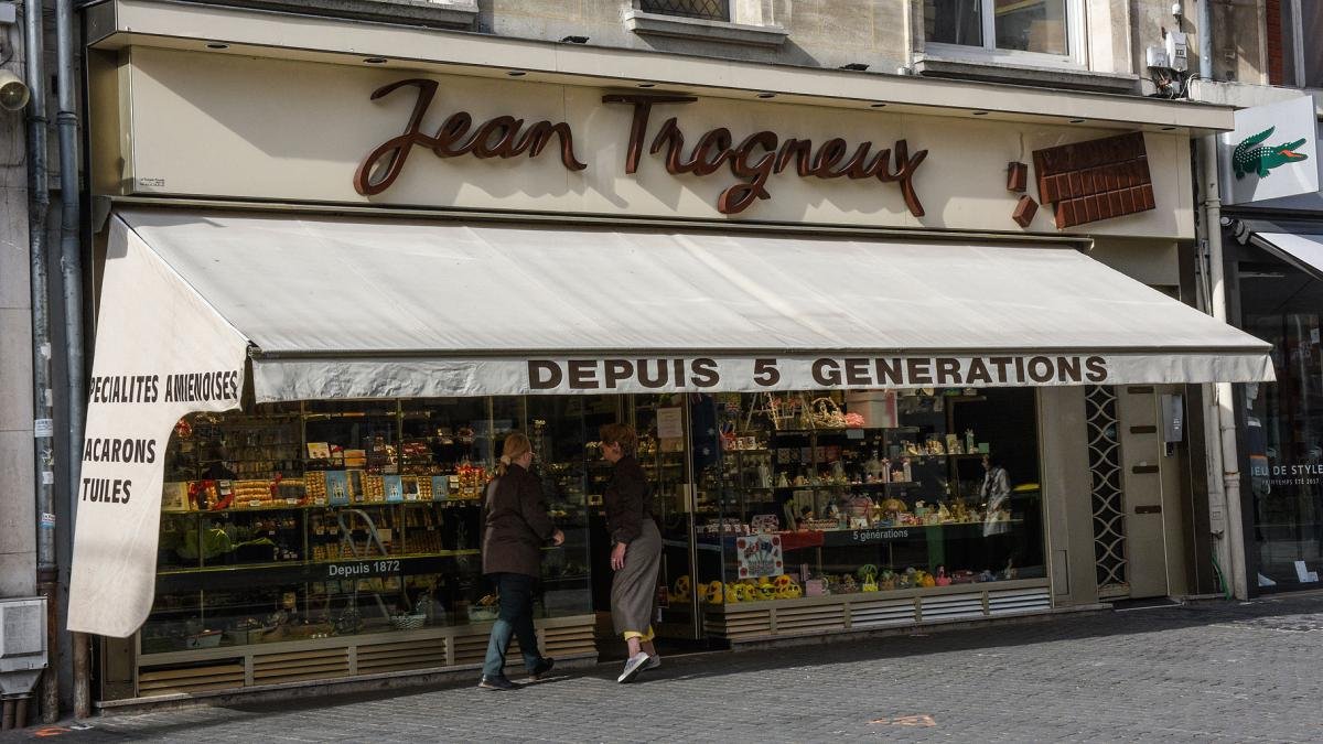 La chocolatera familiar de la esposa del presidente Macron ubicada en el centro de Amiens fue el escenario de la agresin Foto AFP