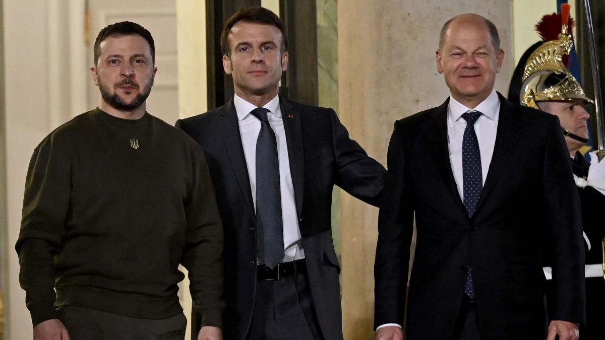 Zelenski es apoyado por Macron y Scholz Foto AFP