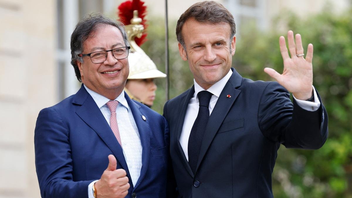 Petro y Macron reunidos en Francia Foto AFP