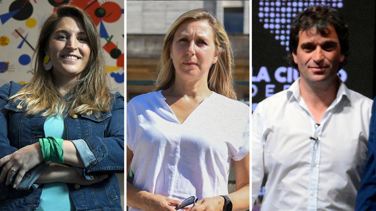 Precandidatos a la presidencia Manuela Castaeira Myriam Bregman y Gabriel Solano
