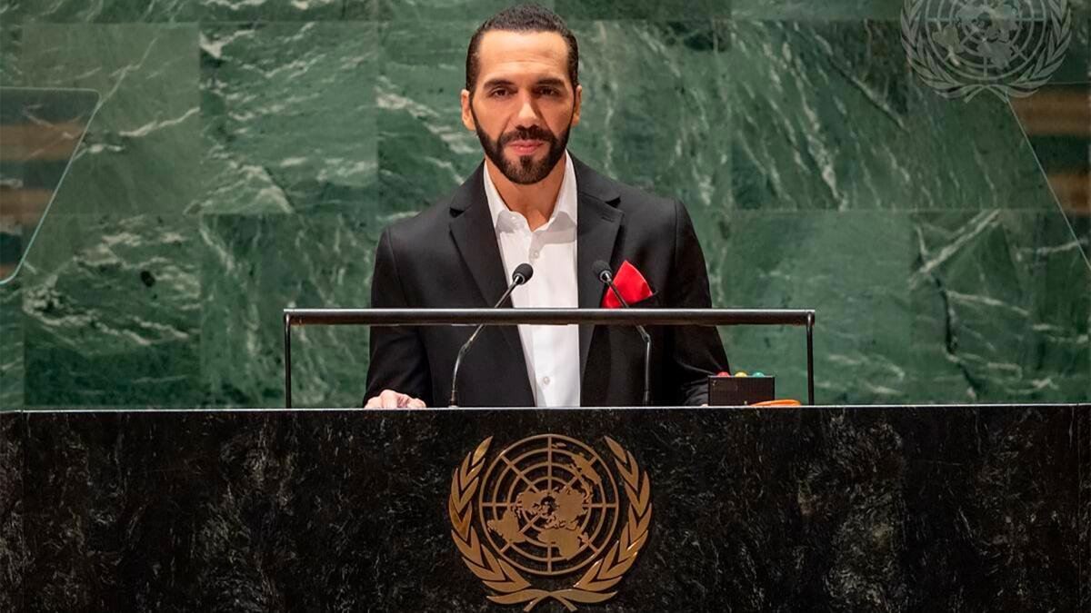 Bukele defendi su poltica de seguridad en la Asamblea General Foto Prensa ONU