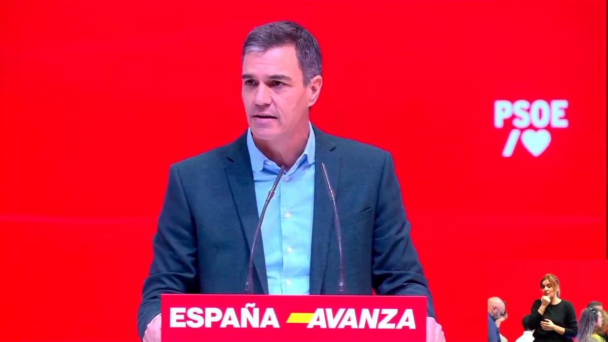 Pedro Snchez encabez un acto del PSOE Foto captura video