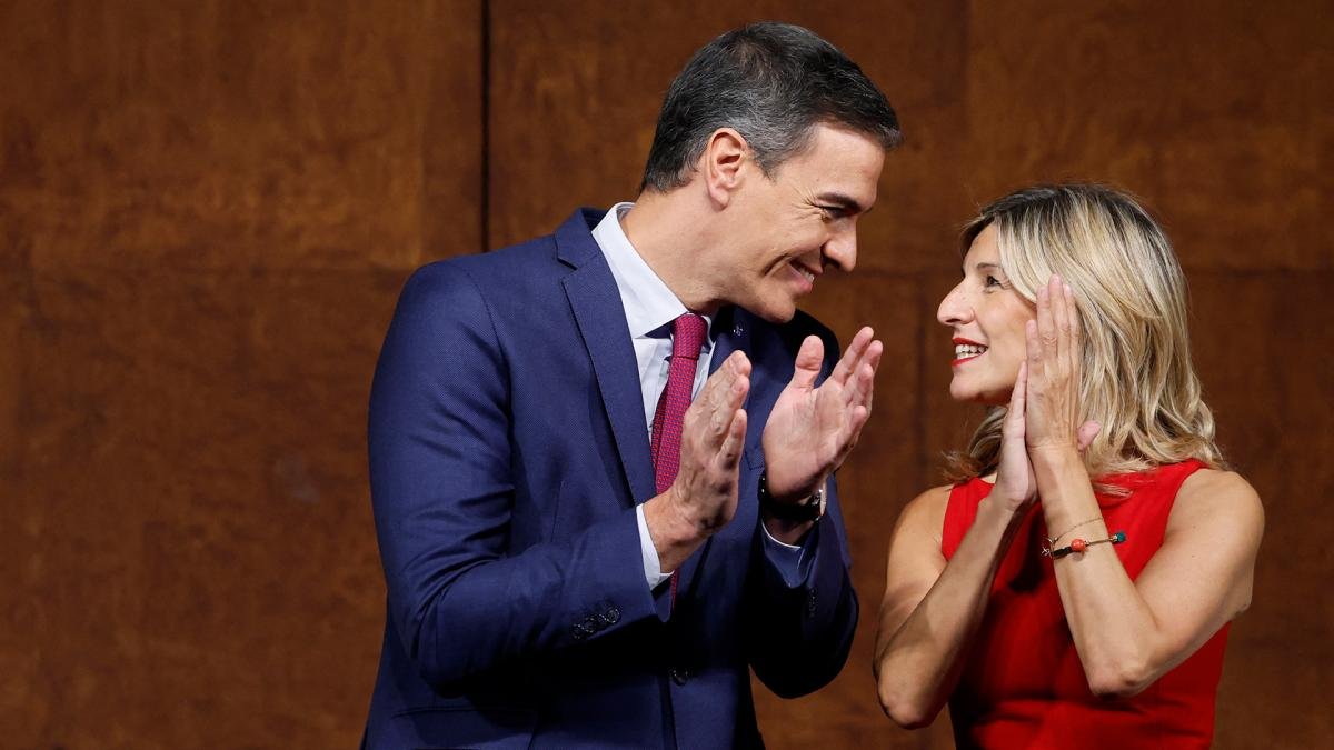 Pedro Snchez y su principal aliada Yolanda Daz Foto AFP