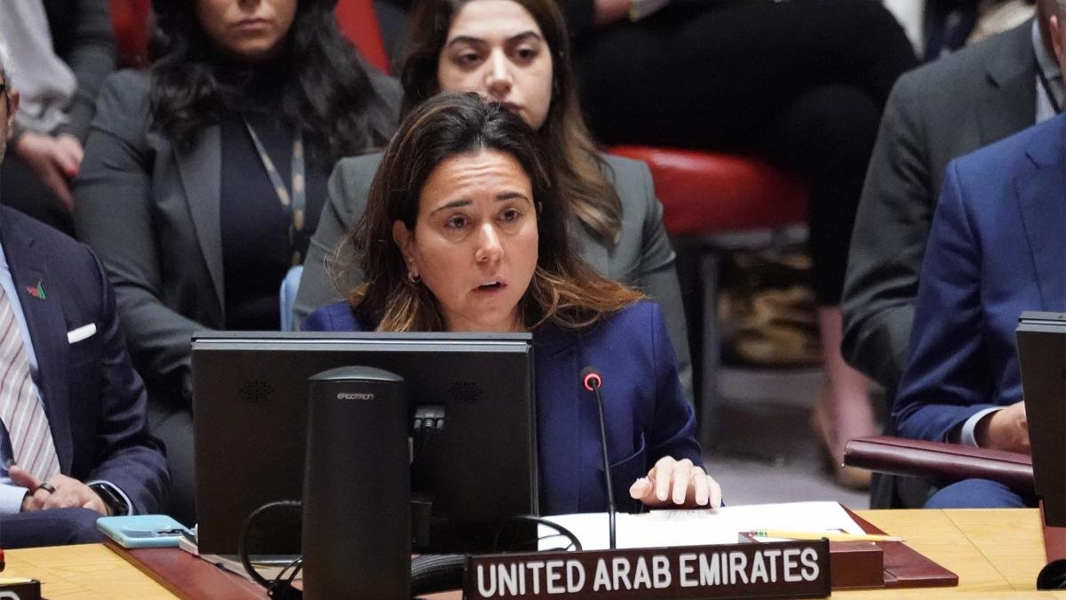 Lana Zaki Nusseibeh embajadora de los Emiratos Arabes Foto AFP