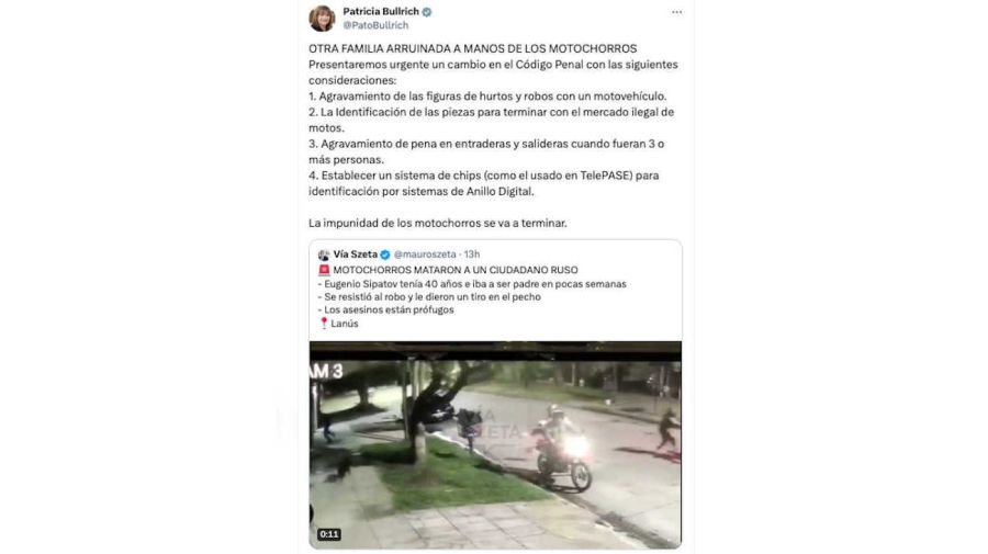 Patricia Bullrich Tweet 20240108