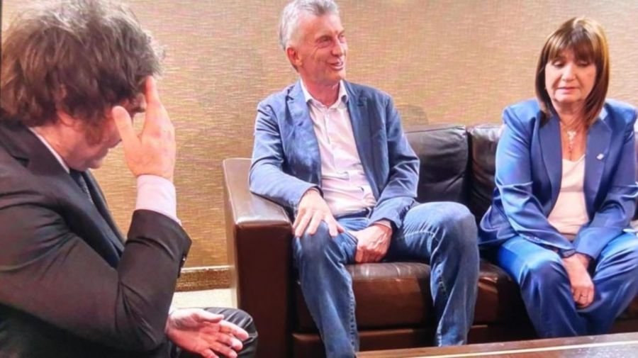 20240201 Javier Milei, Mauricio Macri y Patricia Bullrich luego de la victoria presidencial del libertario