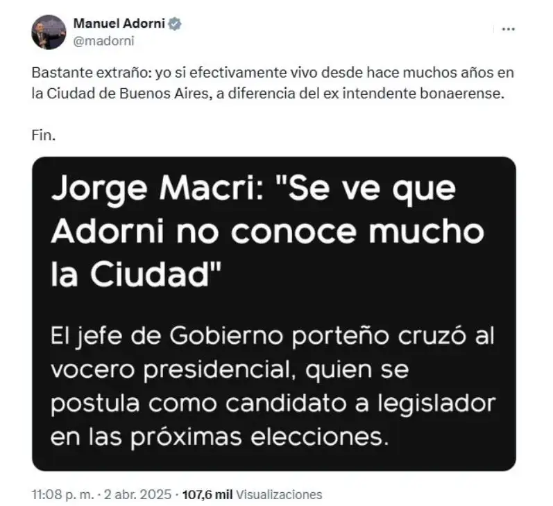 Adorni Jorge Macri