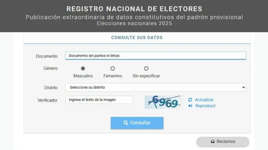La Cámara Nacional Electoral habilitó la consulta provisoria del padrón para las elecciones 2025