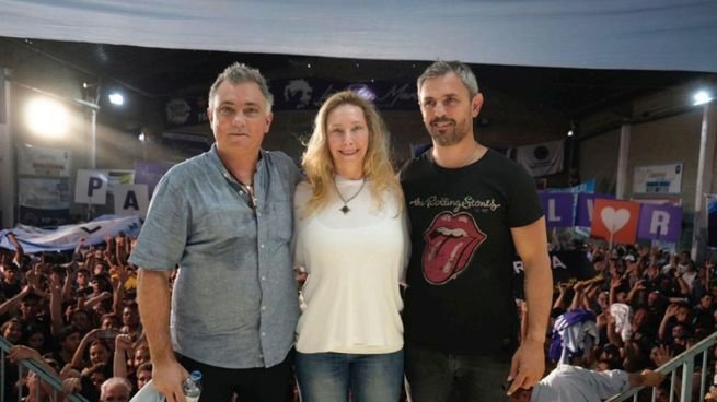 Sebastián Pareja, Karina Milei y Martín Menem.
