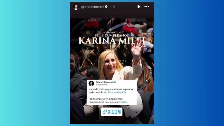 Saludo a Karina Milei por su cumpleaños número 53