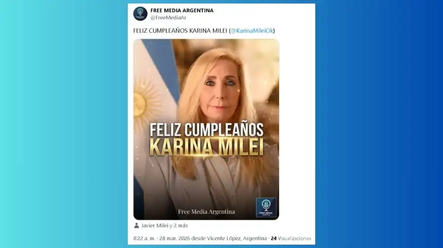 Saludo a Karina Milei por su cumpleaños número 53