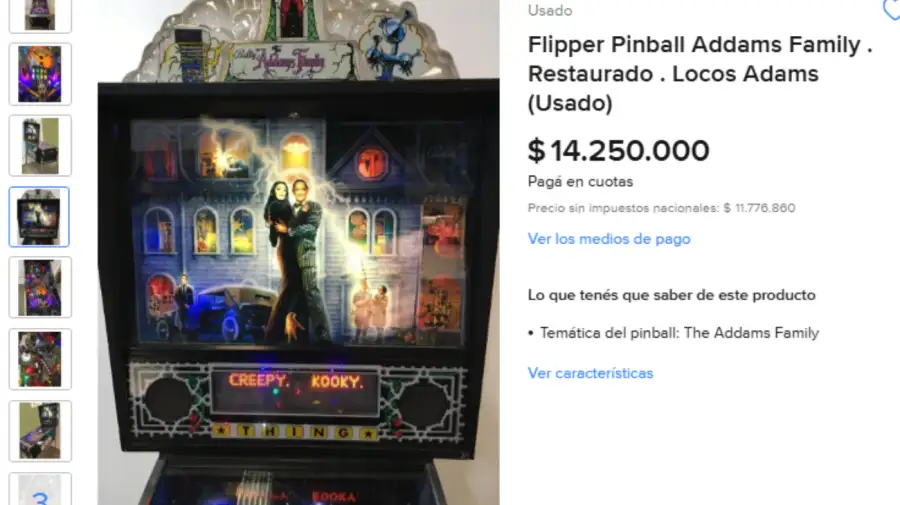 Adorni flipper de Los Locos Addams