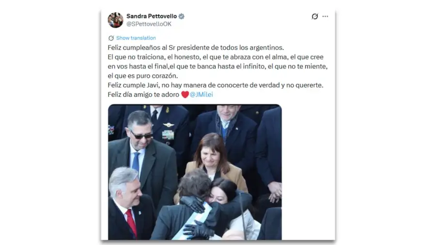 Posteos - Saludos por cumpleaños a Javier Milei