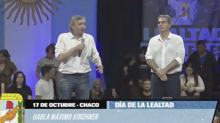Máximo Kirchner en el acto por el 17 de octubre en Chaco
